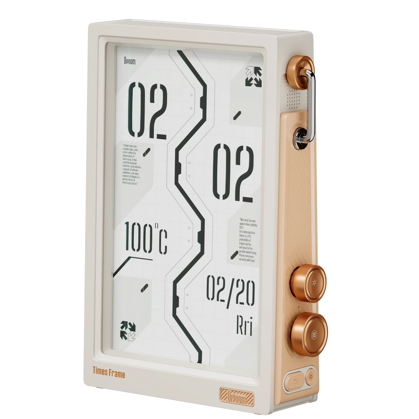 Divoom Times Frame Smart Hd-Bildschirm | 10,1" DIY Digitaluhr | Krypto-Aktien-Wetterkalender | Tech Gift Schreibtisch-Setup