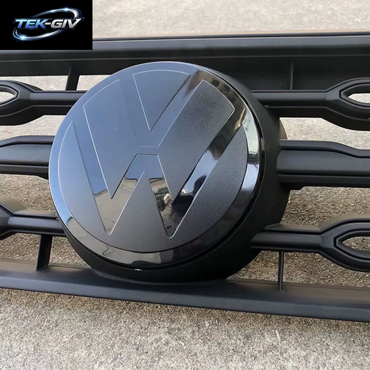 2 Stück Vorder- Und Heckemblem Für VW Golf 6 Golf 7 Golf 7.5 Golf 8, Hat Keinen Einfluss Auf ACC, Modifiziertes Schwarzes Logo, Flache Spiegelabdeckung, Aufkleber