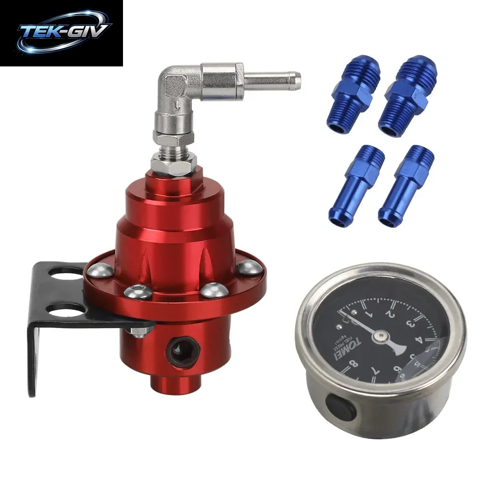Einstellbarer Kraftstoff Druckregler Mit Manometer-Kit 7 Farben Aluminium-Fahrzeug-Nachfüll Kraftstoff Lader
