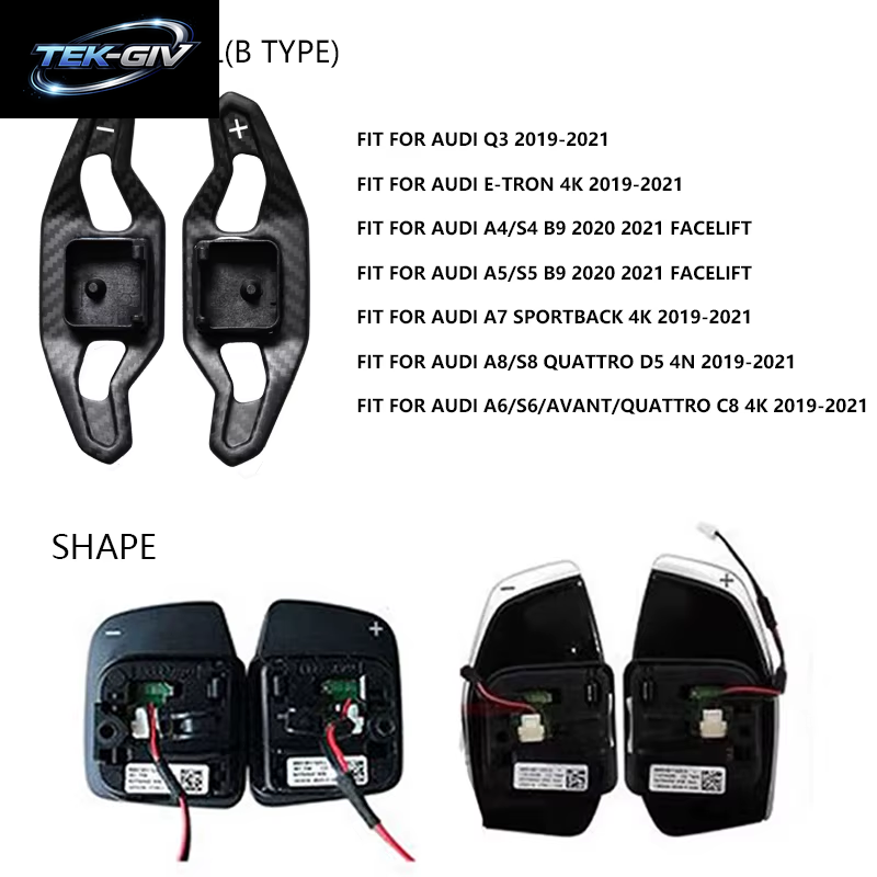 Carbon Fiber Shift Paddle Für Audi A3 8V S3 RS3 A4 S4 A5 S5 RS4 B8 B9 A6 A7 TT TT R8 Q3 Q5 Auto Lenkrad Shifter Verlängerung