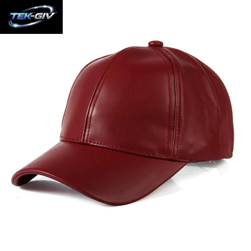 1PC Unisex Solide Männer Frauen Baseball Kappe PU Leder HIP HOP Snapback Caps Hüte Für Männer Baseball Caps Schwarz Einstellbare Hut