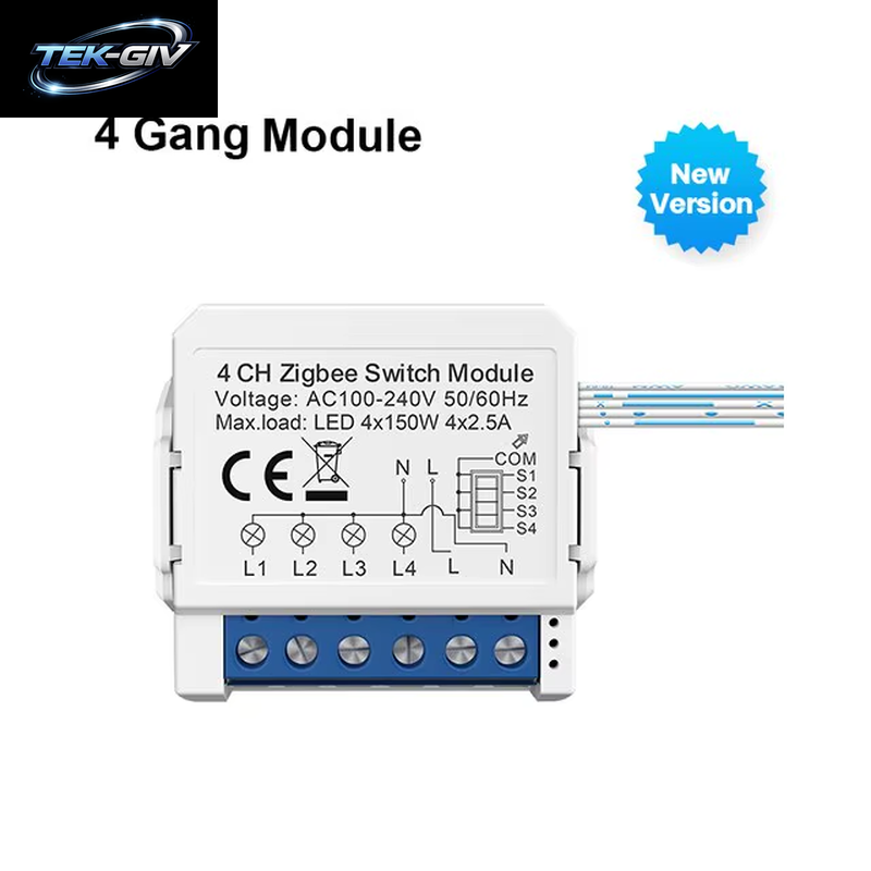AVATTO Zigbee Tuya 1/2/3/4 Gang Mini Smart Switch DIY Licht Schalter Modul Zwei-Wege Steuerung Funktioniert Mit Alexa Alice Google Hause