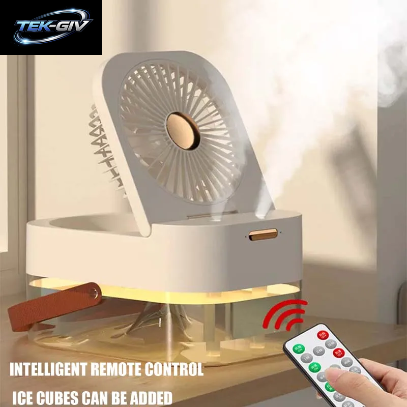 Mini USB Lade Tragbare Luftkühler Tragbare Desktop Wiederaufladbare Beschlagen Fan Dual Spray Befeuchtung Fan Luftbefeuchter Fan