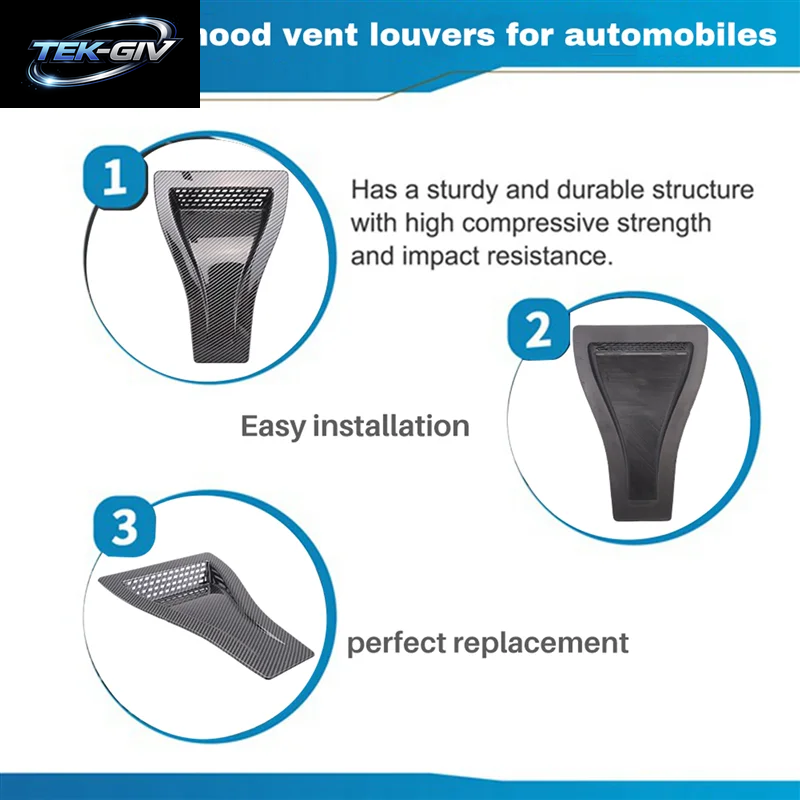 Universal Motorhaube Vent Lamellen Air Scoop Motorhaube Vent Lufteinlass Abdeckung Carbon Look Auto Teile Auto Front Vent