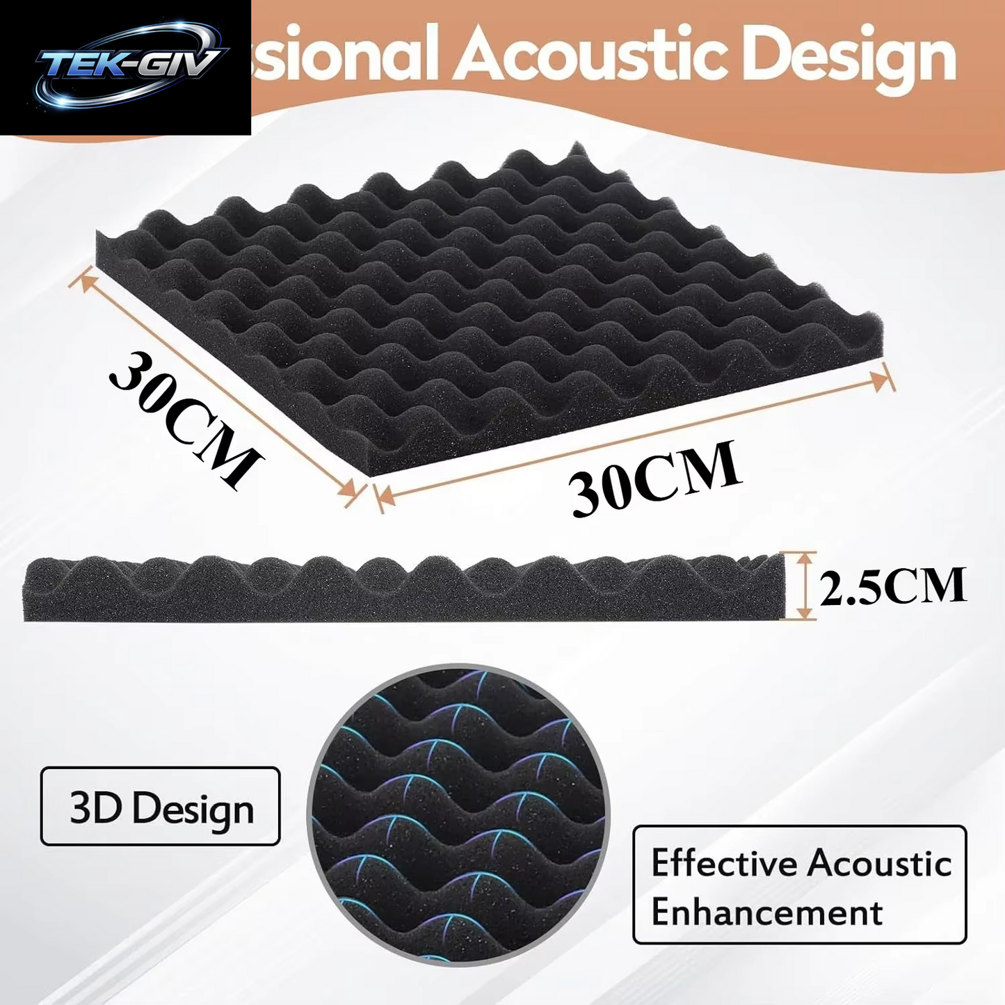 12PCS Selbstklebende Schalldichte Wandpaneele Akustikschaumfliesen Rauschunterdrückung Home Studio Schlafzimmer Schalldämmungsstift