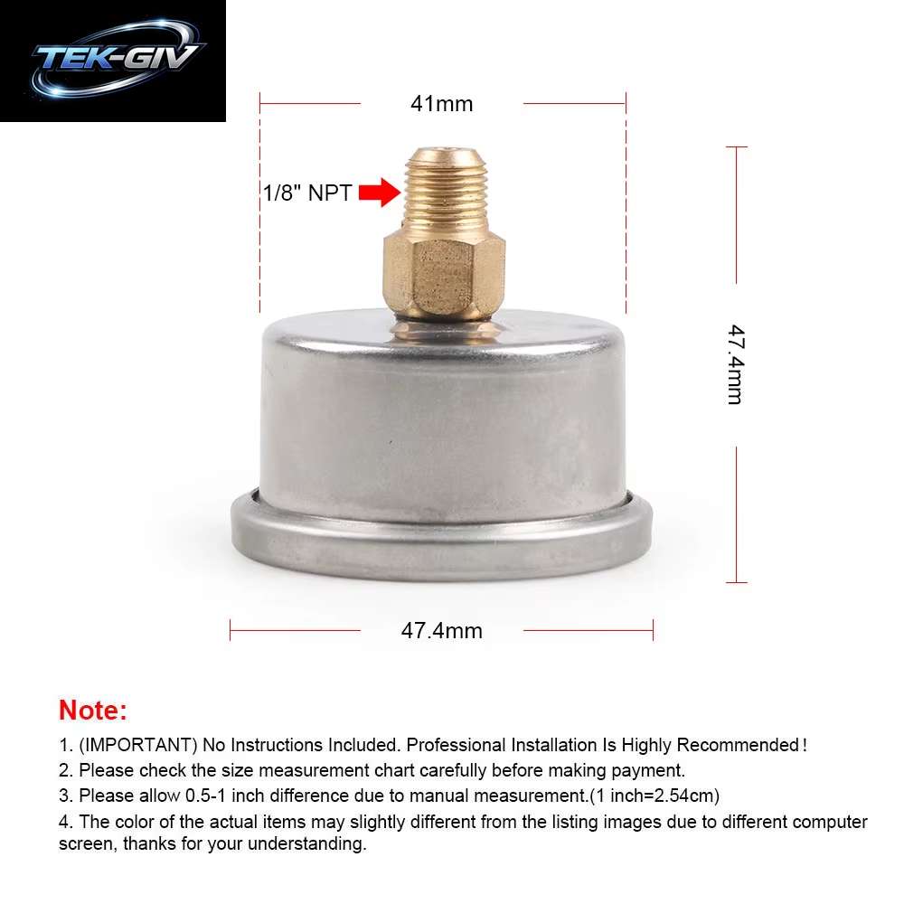 0-100 PSI Kraftstoff Presse Manometer Für Kraftstoff Druckregler Flüssigkeit Gefüllt Schwarz Gesicht Öl Gauge 1/8 "NPT