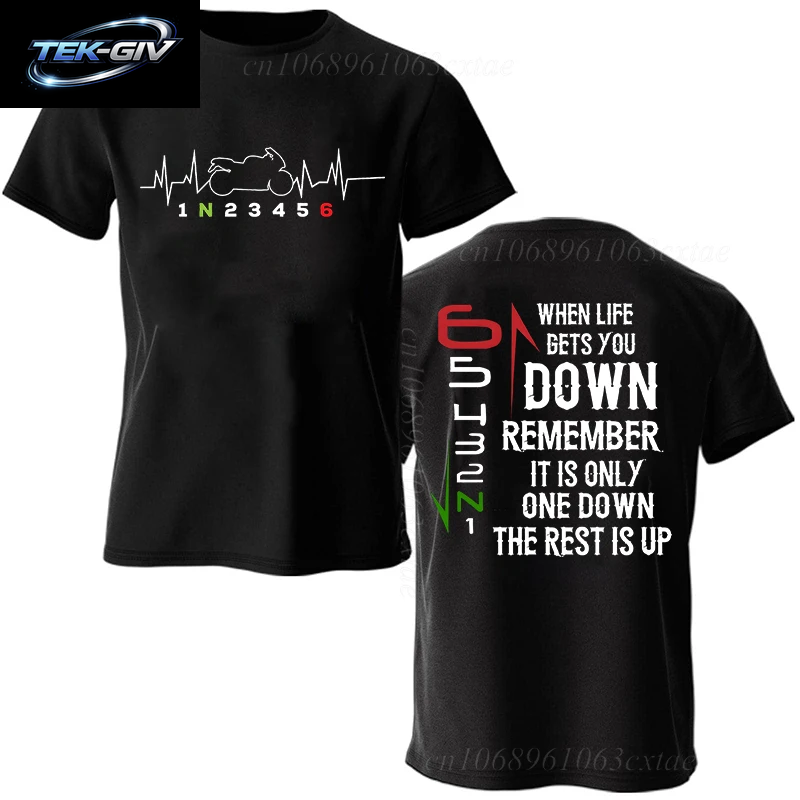 Sommer Mode Männer T Shirt Kleidung 1N23456 Motorrad Getriebe Biker Herzschlag Grafik T Shirt Casual Übergroßen Männer T-Shirts