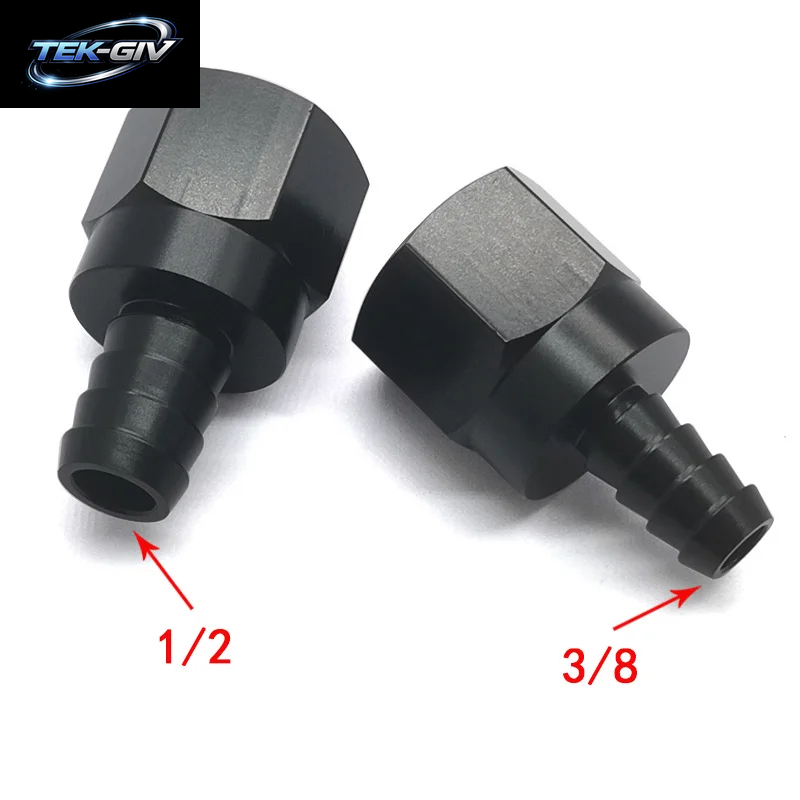 Schwarz Gerade Aluminium 6An 8An 10An Buchse Flare Auf Widerhaken Drucks Ch Lauch Widerhaken Anschluss Adapter