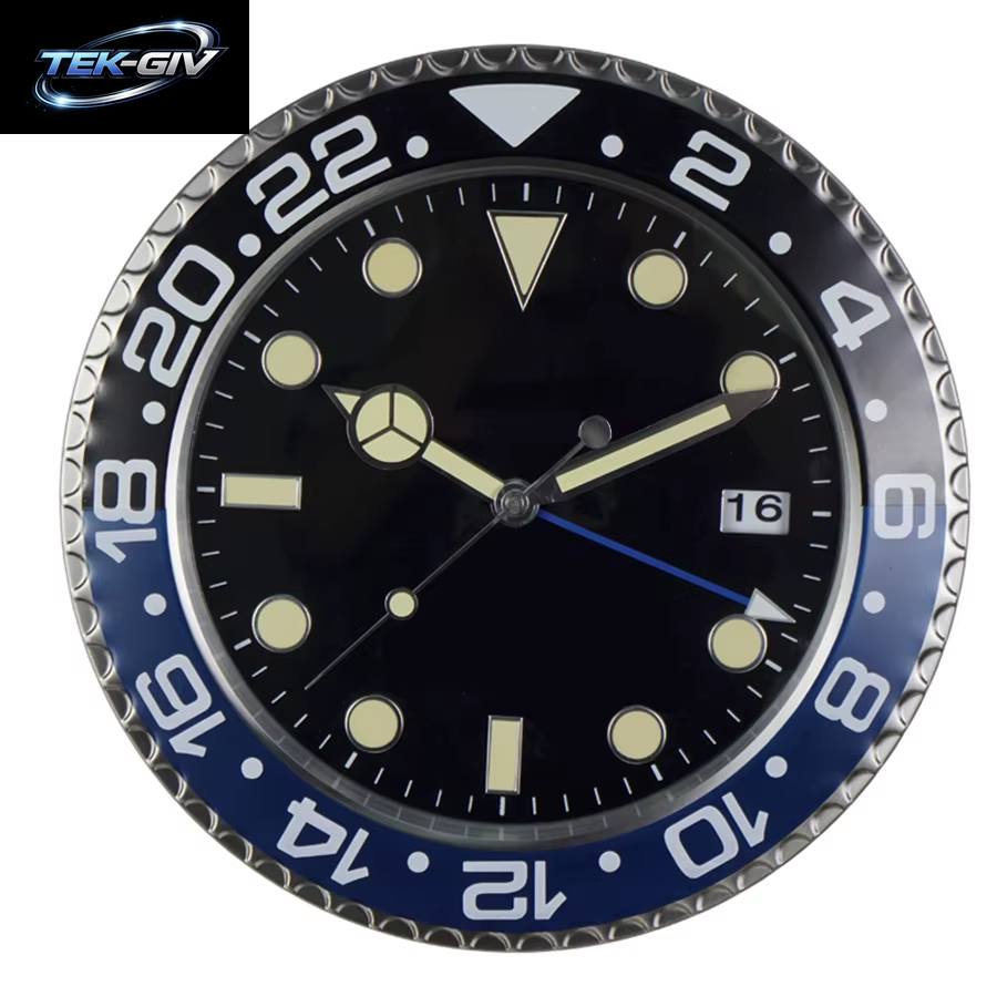 34 Cm Luxus Kreative Wanduhr Moderne Metall Design Kunst Wanduhr Hause Große Digitale Leucht Schlafzimmer Dekoration Uhr