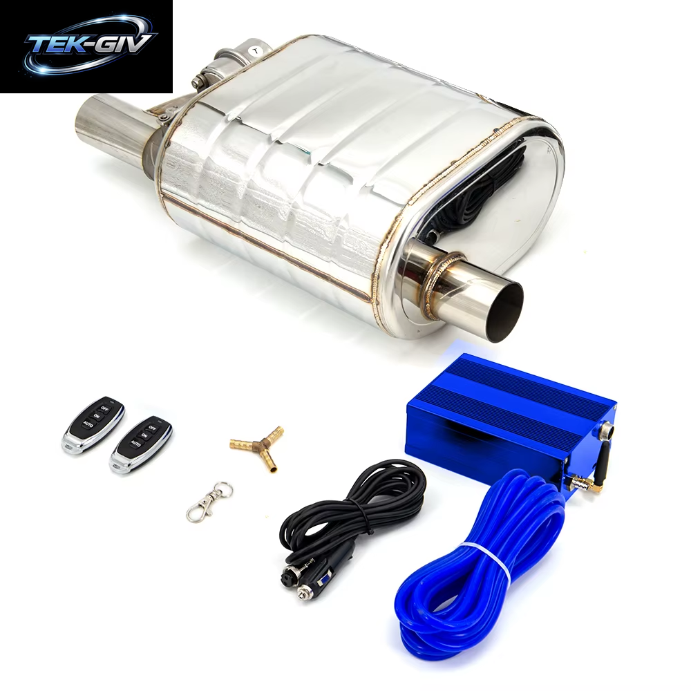 2"/2,5"/2,75"/3'' Zoll Auspuff Schalldämpfer Mit Dump Vakuum Ventil Edelstahl Auspuff Ausschnitt Fernbedienung Set Pumpe Controller