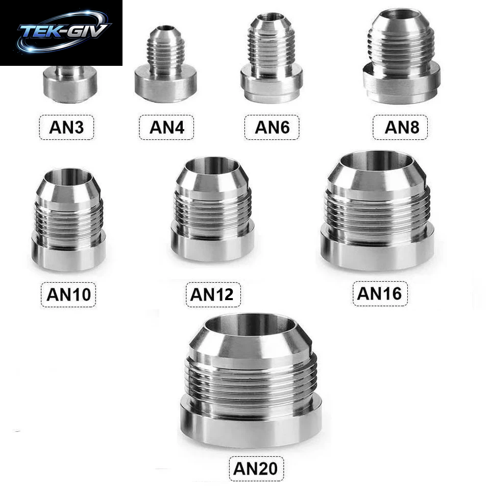 AN20 AN16 AN12 AN10 AN8 AN6 AN4 AN3 Stecker Billet 6061T6 Schweißgelenk Aus Aluminiumlegierung Ein/Schweiß-In-Anschlussstopfen