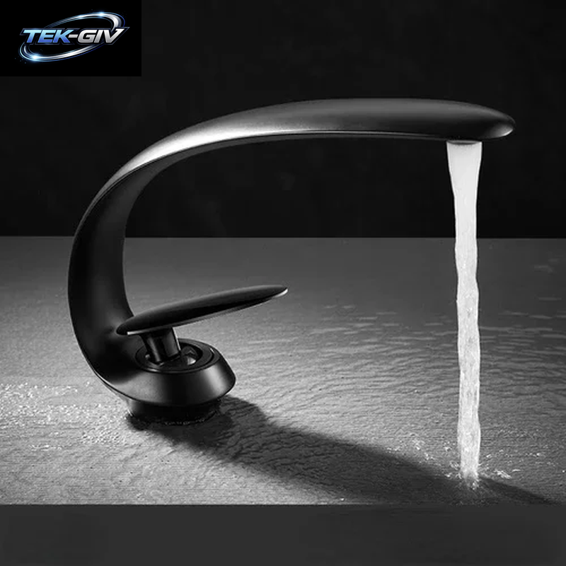 Kreative Waschbecken Wasserhahn Tippen Weiß Messing Waschbecken Armaturen Einzigen Handgriff Heißen Und Kalten Wasserfall Moderne Elegante Mischbatterie