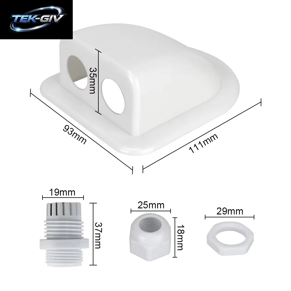 Caravan Solar Auto Anschlussdose Kabelzugang Verschraubungsbox Dach Drahtzugang Kabelverbinder Halter Dual Hole Camper Van