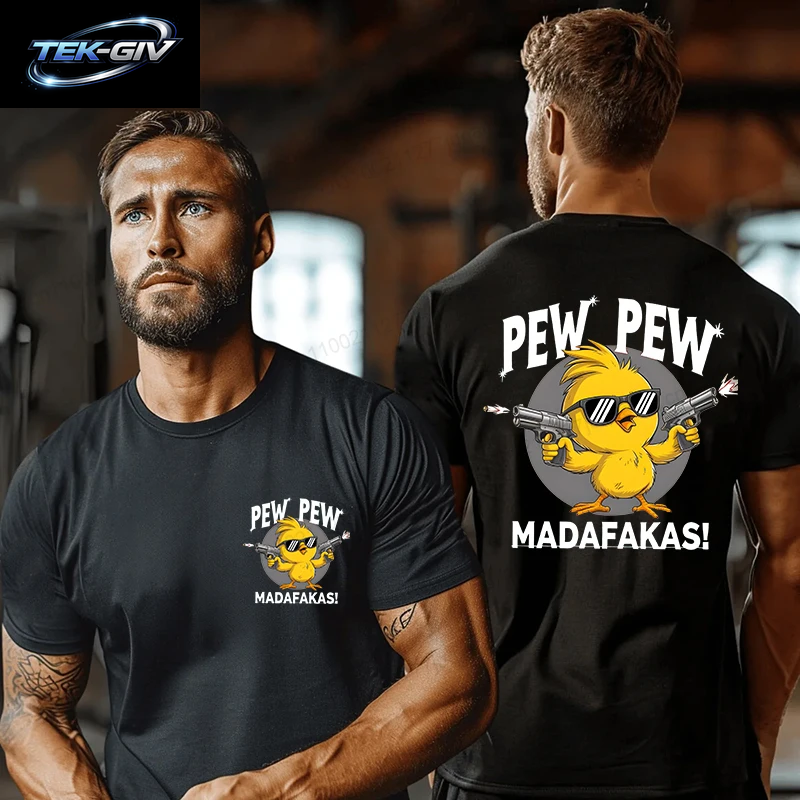 Herrenbekleidung Pew Pew Madafakas T-Shirt Männer Frauen T-Shirt Modemarke Kleidung T-Shirts Süßes Küken Lustiges Grafik-Freizeithemd