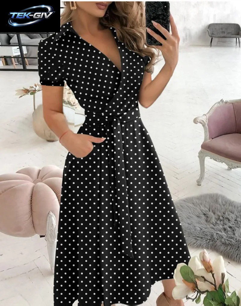 Sommerkleid Mit Regenbogen-Streifendruck, 2023, Damen, Mit Knöpfen, Kurze Ärmel, Lässig, Vintage-Hemd, Langes Kleid, Elegante Damen-Maxikleider