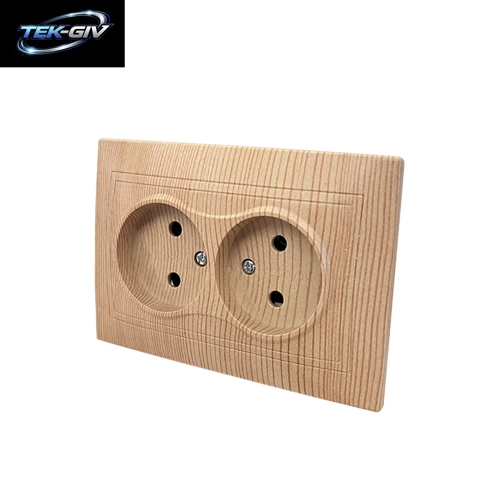 WESA Holzsteckdose, 16 A, Eu-Standard, Steckdose, Nicht Geschliffen, 86 Mm X 86 Mm, Flammhemmende Kunststoffplatten-Wandsteckdose