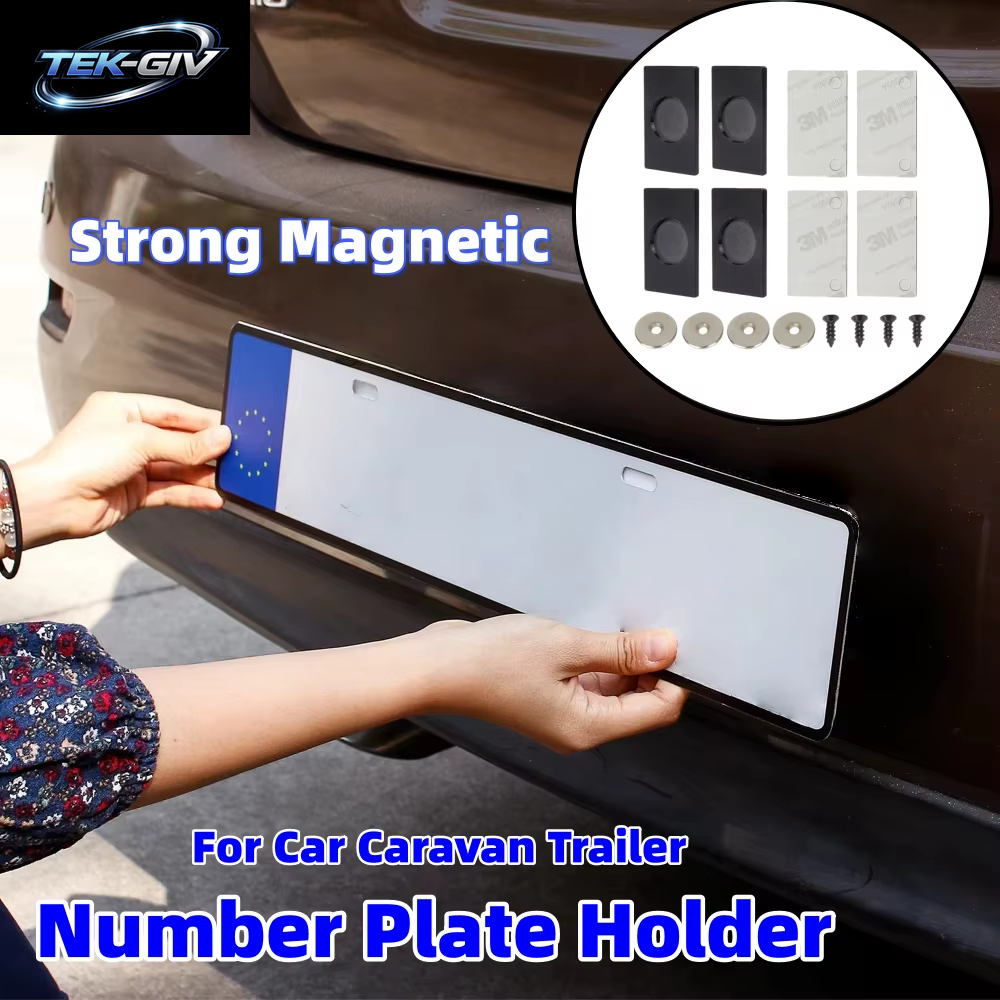 4PCS RV Kennzeichen Halter Starke Magnetische Universal Kennzeichen Außen Zubehör Für Auto Caravan Anhänger Motorrad