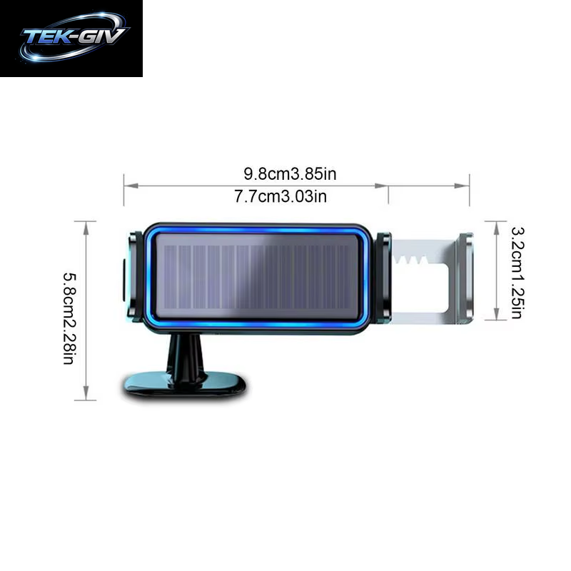 Auto Elektro-Telefon Halter Auto-Klemm Halterung Solar Betriebener Clip Mit Geräuschlosem Motor Armaturen Brett Entlüftung Kompatible Windschutz Scheibe