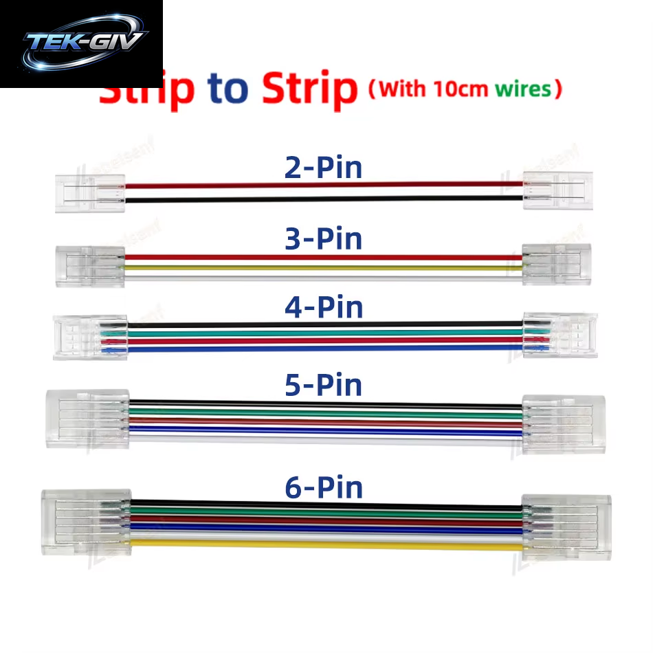 8Mm 10Mm 2Pin 3Pin 4Pin 5Pin 6Pin 12Mm IP20 IP65 LED Streifen Zu Streifen Oder Linie Schnell Anschlüsse Verlängerung Draht Terminal Anschlüsse