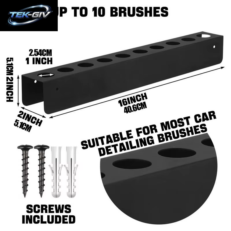 Detaillierung Pinsel Halter 10 Löcher Stahl Auto Reinigung Pinsel Ständer Wand Pinsel Organizer Auto Detaillierung Werkzeuge Lagerung Rack