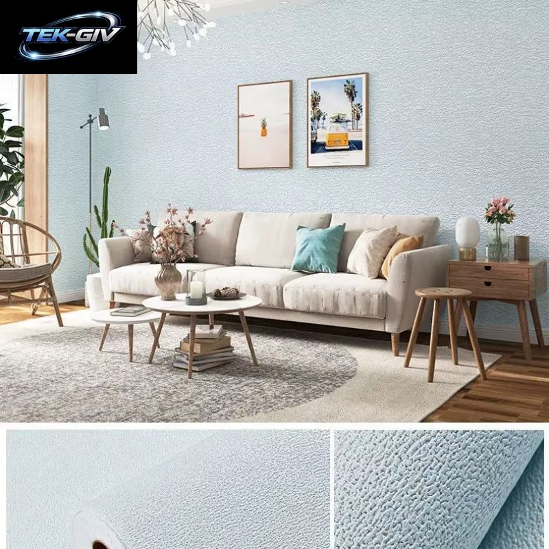 Leinen 3D Schaum Selbstklebende PVC Einfarbig Verdickte Wasserdichte Hintergrund Wand Renovierung Tapete Wand Aufkleber Wohnkultur