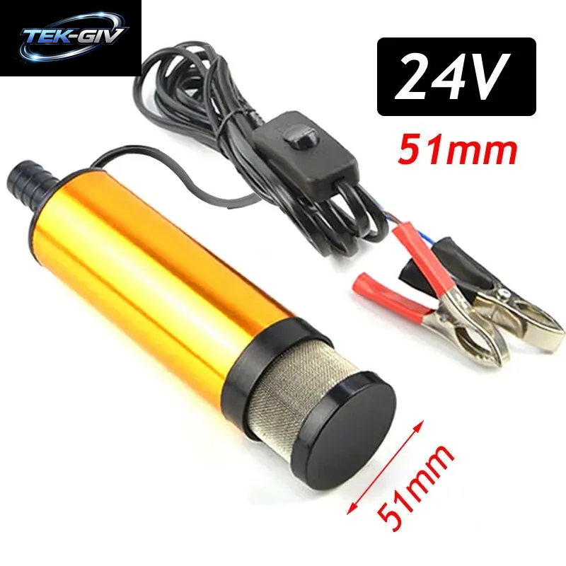 51MM 38MM Auto Elektrische Ölpumpe 12V 24V Für Pumpen Diesel Öl Wasser Tauch Aluminium Legierung Shell Kraftstoff Transfer Pumpe