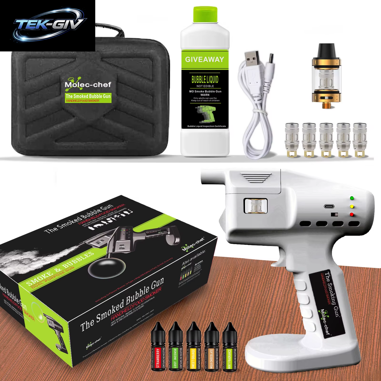 Smoking Flavour Blaster Cocktail Smoker Bubble Gun Barman Barkeeper Kit Smok Food Accessories Home Brewing & Wine Making Barware