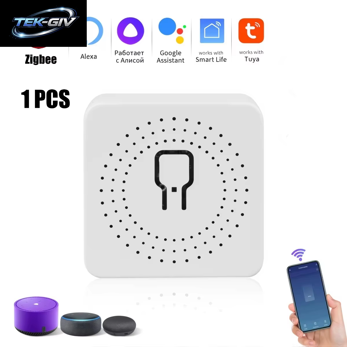 Tuya Zigbee3.0/Wifi MINI Smart Switch Mit Zwei-Wege-Steuerung, Kabelloser Lichtschalter, Intelligente Automatisierung, Funktioniert Mit Alexa Google Home