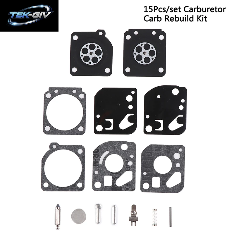 15 TEILE/SATZ Vergaser Carb Dichtung Membran Reparatur Rebuild Kit Fit Für Zama RB-29 Carb Gebläse Trimmer Großhandel