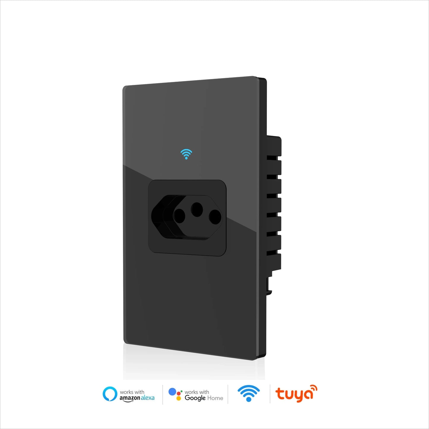 Melery Brasilien WLAN Smart Tuya Wandsteckdose Tomada Stromüberwachung 20A Steckdose Gehärtetes Touch-Glas-Panel Kompatibel Mit Alexa Google Home