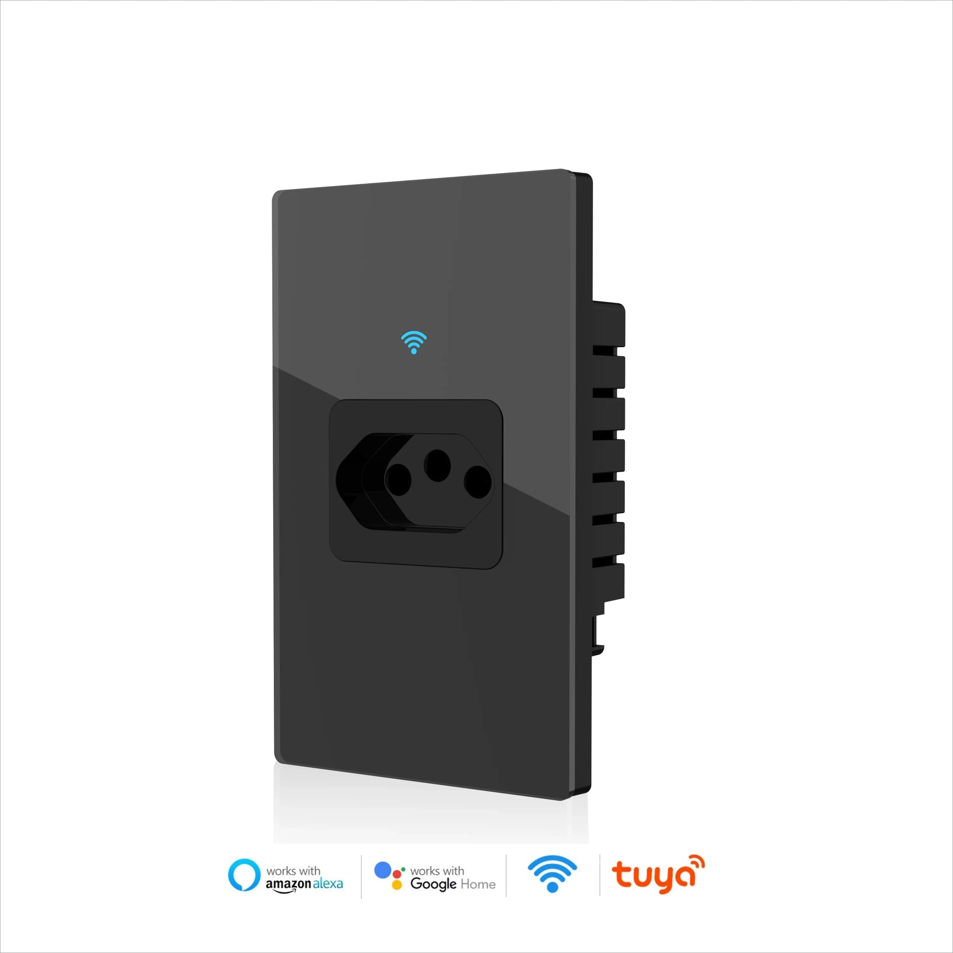 Melery Brasilien WLAN Smart Tuya Wandsteckdose Tomada Stromüberwachung 20A Steckdose Gehärtetes Touch-Glas-Panel Kompatibel Mit Alexa Google Home
