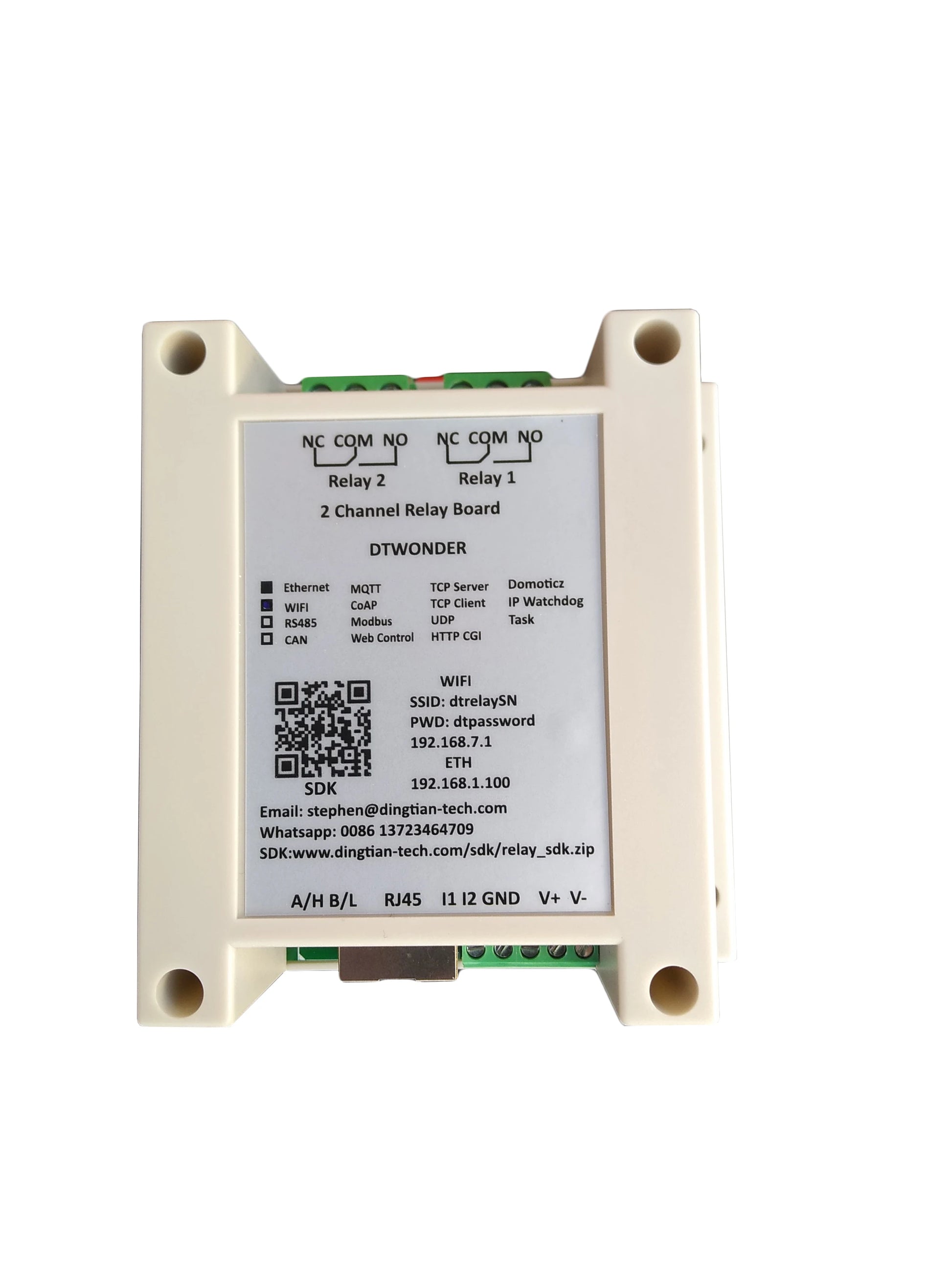 Ethernet-Relais-Netzwerk-Wlan-Switch Modbus MQTT TCP UDP Web Http-Zeitplan Task CAN RS485 Coap Domoticz Timer-Modul