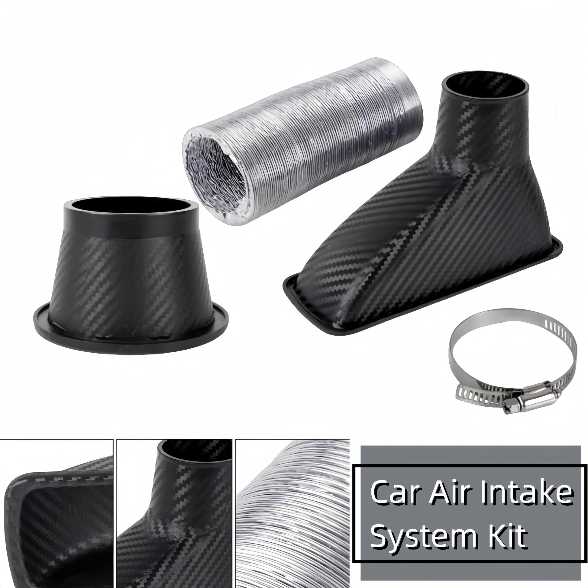 Universal Auto Lufteinlass Rohr Schlauch Kit Für Front Stoßstange Turbo Ram Air Kalt Lufteffizienz Motor Leistung Upgrade Abs Mod