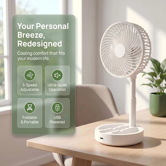 Tragbarer Hochleistungs-Tischventilator, Mini-Elektro-Luftkühler, Luftzirkulator, Desktop-Kühlventilator, Perfekt Für Zuhause, Wohnheim Und Büro