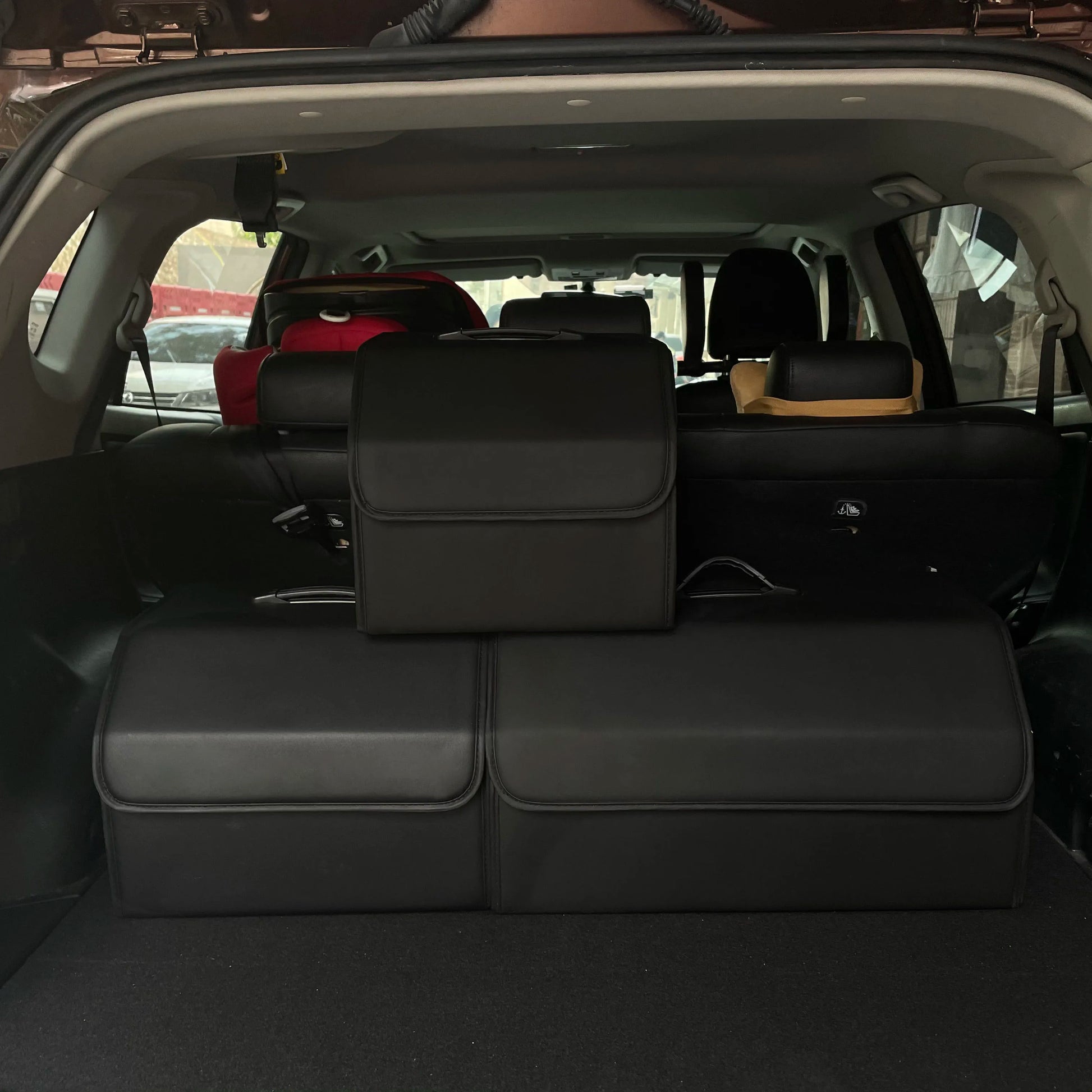 Lagerung Box PU Leder Mehrzweck Faltbare Auto Stamm Lagerung Organizer Auto Stamm Organizer Verstauen Aufräumen Auto Zubehör
