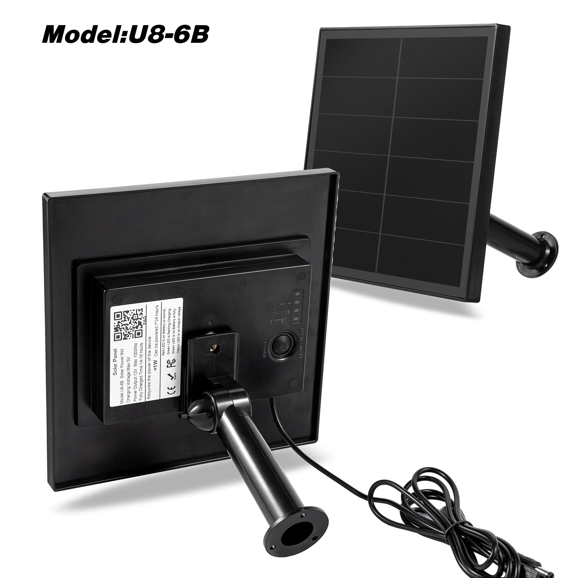8 W Solarpanel, Wasserdicht, Micro-Usb/Typc-Ausgang, 5 V Solarzellen, Aufladen, Installieren Sie 18650-Batterien Im Freien Für Leds Oder Fernsensoren
