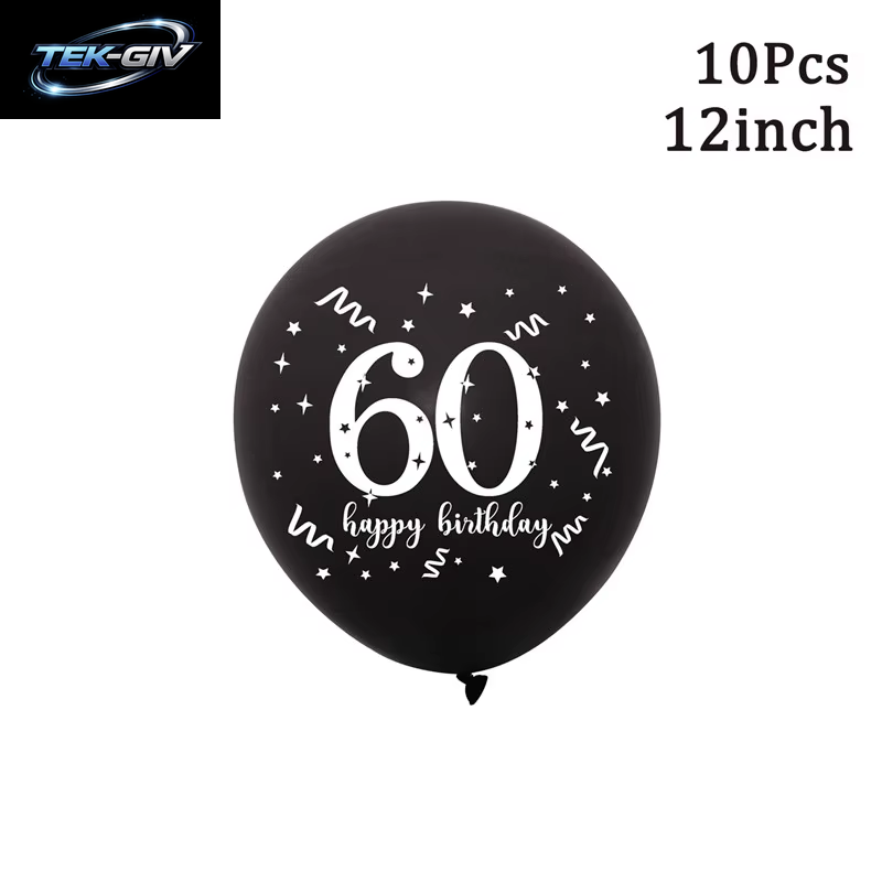 Schwarzgold 30 40 50 60 Jahre Geburtstag Latexballons Erwachsene Männer Frauen Alles Gute Zum Geburtstag Party Dekor Hochzeit 30. Jahrestag Zubehör