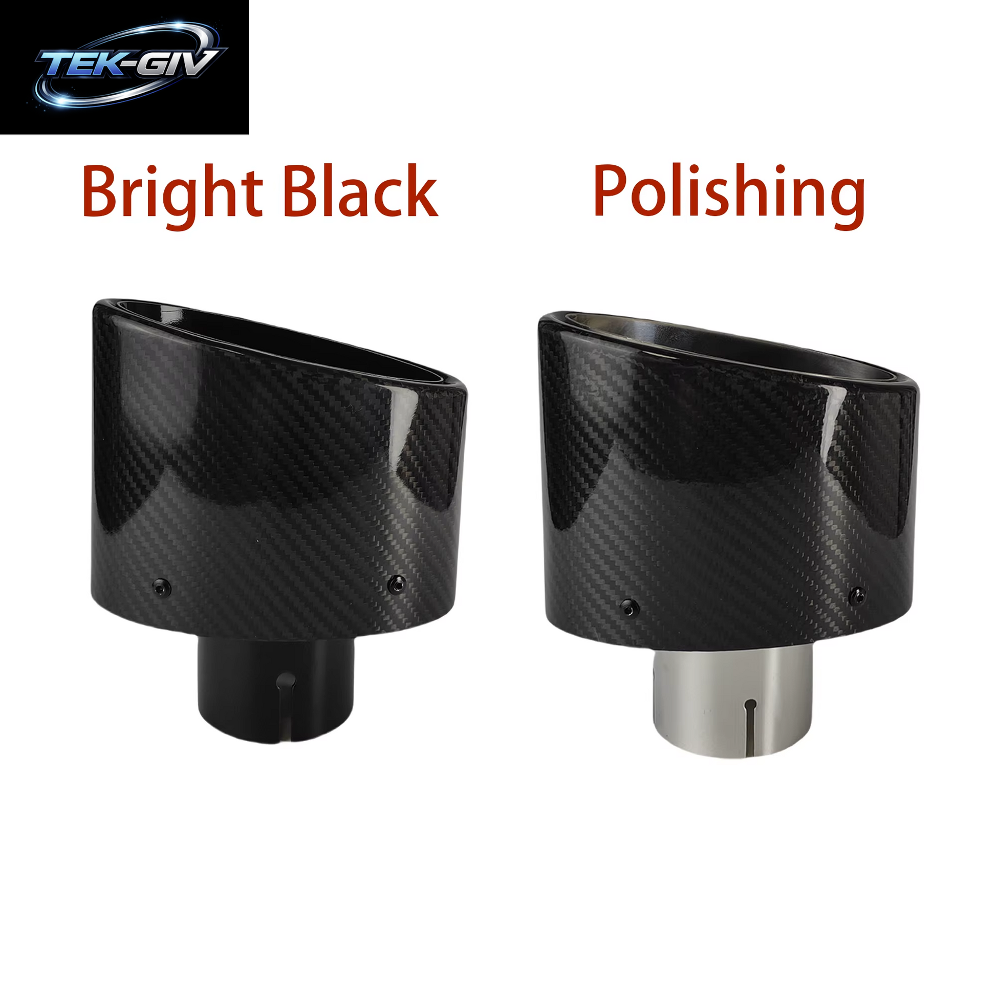 1Pcs Universal Auto Glänzend Carbon Faser Schalldämpfer Spitze Auspuffrohr Düse Dekoration Edelstahl Silber Oval 150Mm Kippen Links Rechts