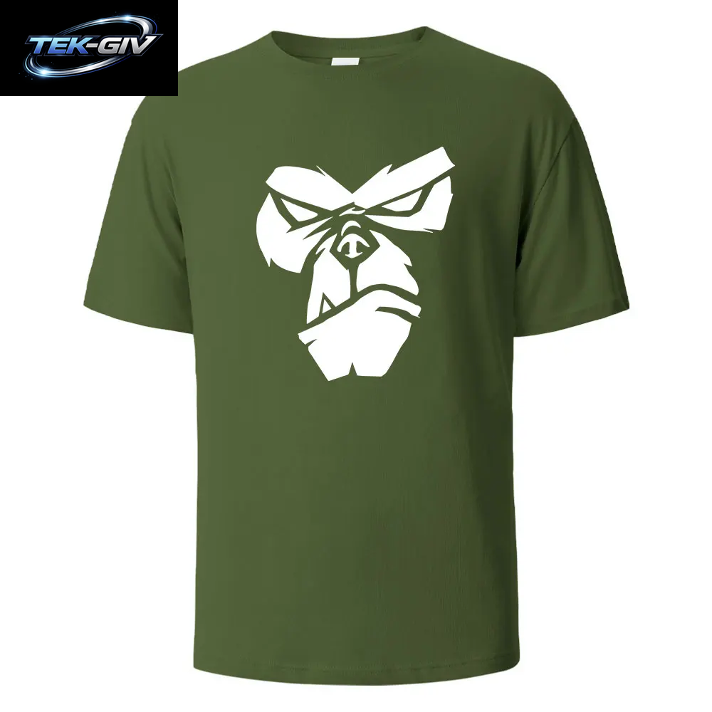 Gorilla Face Lustiges Print-T-Shirt, Sommer-T-Shirts Für Männer Und Frauen, 100 % Baumwolle, O-Ausschnitt, Übergröße, Lässig, Kurzärmelig, Streetwear, Basic-Top