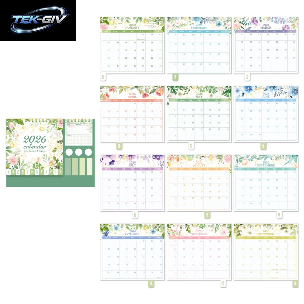 2026 Schreibtischkalender, Multifunktionaler Organizer Mit Aufklebern, Etiketten, Stifthalter, Monatsplan, Planer Für Zuhause, Büro, Schule