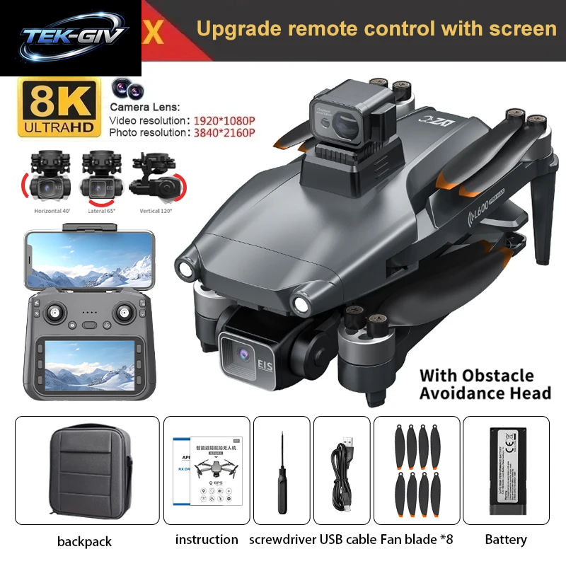 Neue L600 Pro MAX 4K Professionelle Drohne Mit 8K HD Kamera 3-Achsen Gimbal GPS Eders Hindernis Vermeidung 5G WIFI FPV RC Quadcopter Spielzeug