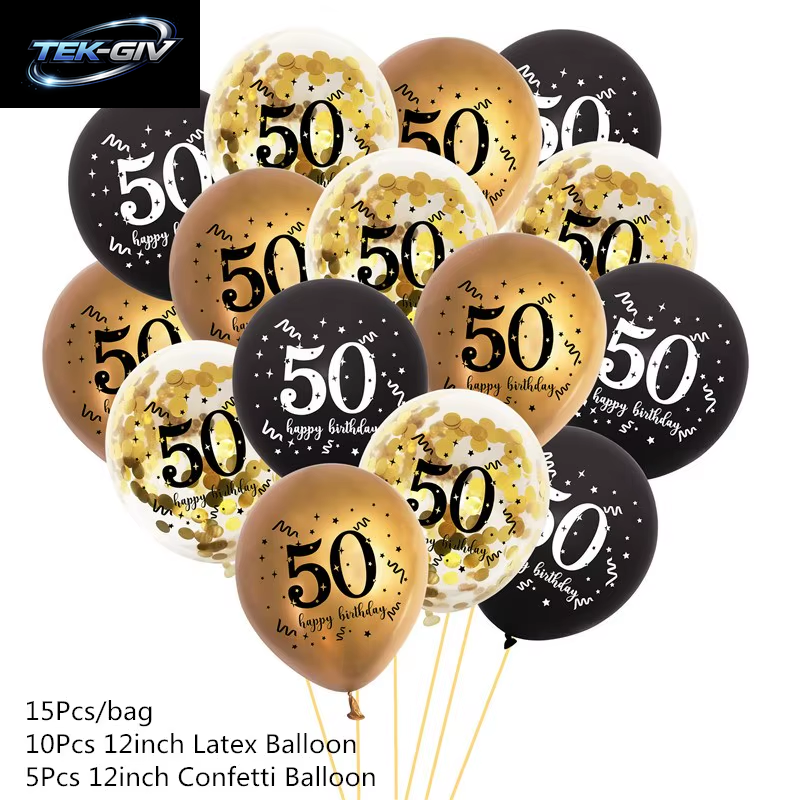 Schwarzgold 30 40 50 60 Jahre Geburtstag Latexballons Erwachsene Männer Frauen Alles Gute Zum Geburtstag Party Dekor Hochzeit 30. Jahrestag Zubehör