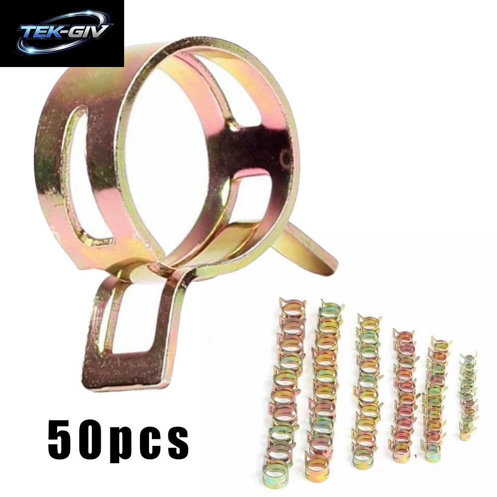 50 Stück Verschluss, 5 Mm, 6 Mm, 7 Mm, 8 Mm, 9 Mm, Federklemme, Kraftstoff-Wasserleitung, Schlauchrohr, Luftschlauchklemmen, Kraftstoff-Wasser-Schlauchklemmen, Verschluss