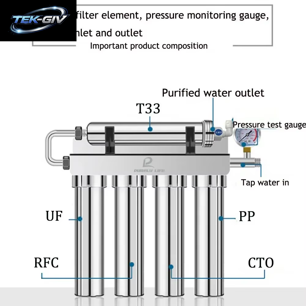 5 Stück Wasserreiniger-Filter, Kompatibler Ersatz Für 4 + 1 Ultrafiltrationskartusche, Luftreiniger, Leitungswasser-Wasserhahn-Filter