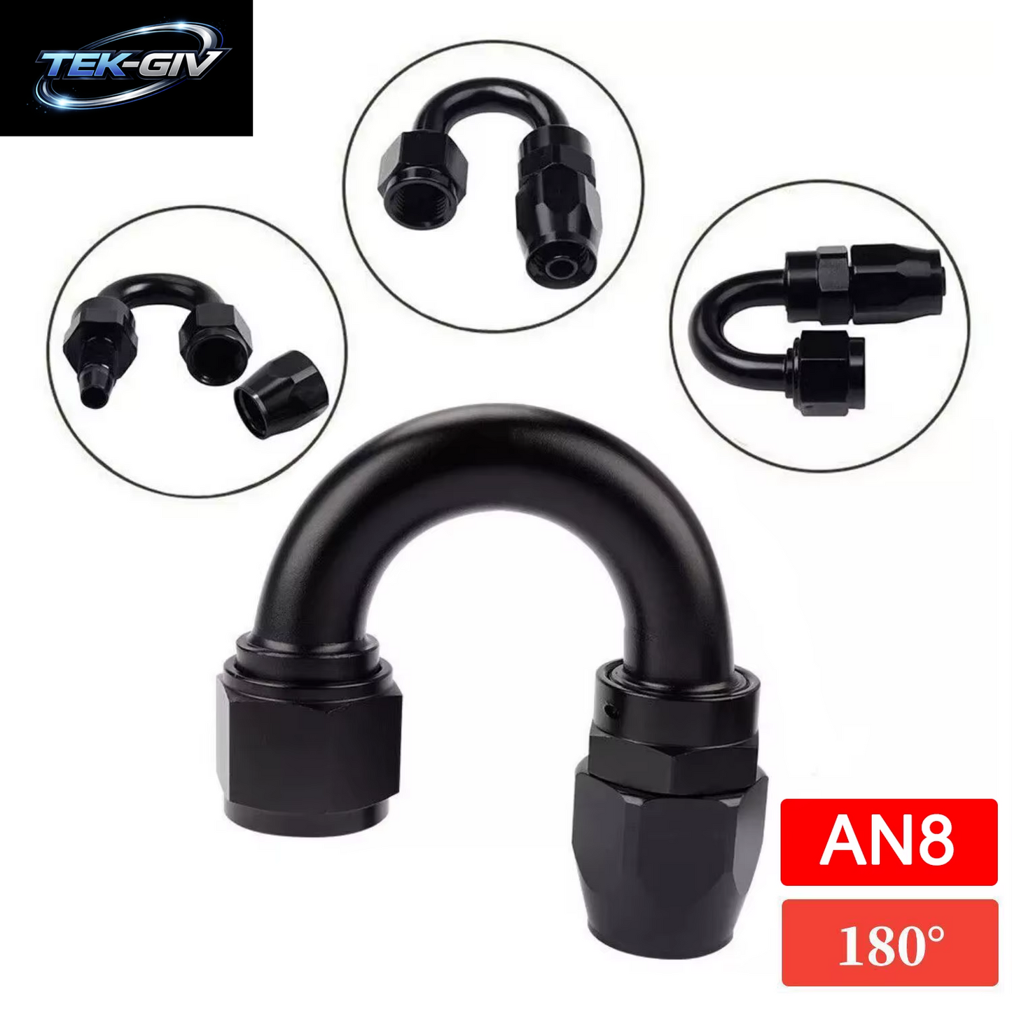 1 Stück Schwarz AN4 AN6 AN8 Gerade 45 60 90 120 150 180 Grad Öl Kraftstoff Schwenk Schlauch Ende Fitting Öl Schlauch Ende Adapter Kit