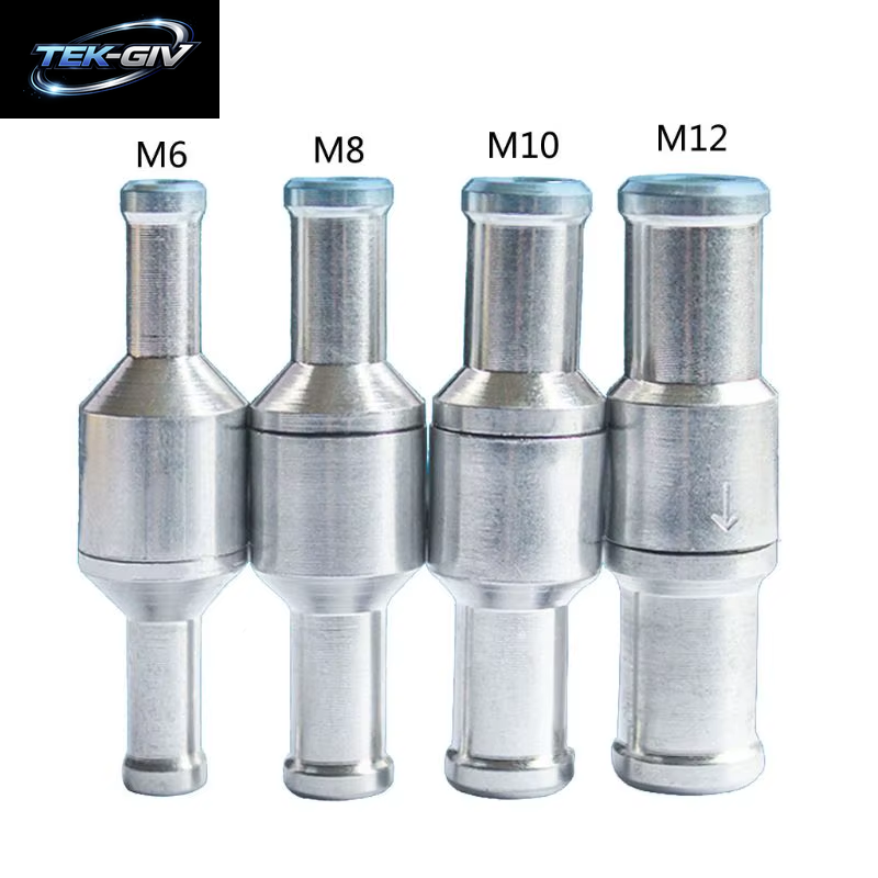 6/8/10/12Mm Nicht-Rück One-Weg Kraftstoff Überprüfen Ventil Aluminium Legierung Benzin Für Schlauch Vakuum Auto Automobil Öl Wasser Pumpen