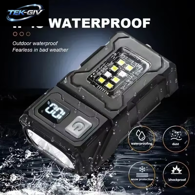 Im Freien Arbeitsleuchte Mini Tragbarer Magnet LED USB Wiederaufladbare Campingleuchte Mit Rucksackgurtclip Wanderwerkzeuge