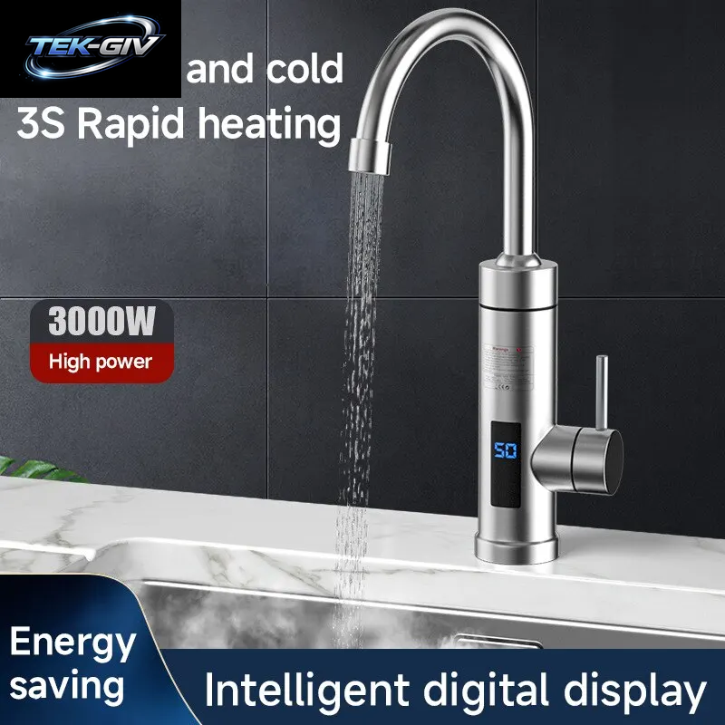 Instant-Warmwasser Bereiter Wasserhahn Tankless Heizungen Küche Warmwasser Hahn Bad Heizung Elektrische 220V Edelstahls Chale