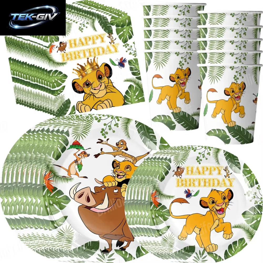 Disney Der König Der Löwen Geburtstag Party Dekoration Neue Teller Tassen Servietten Tischdecke König Löwe Geburtstag Ballon Party Favor Ballon