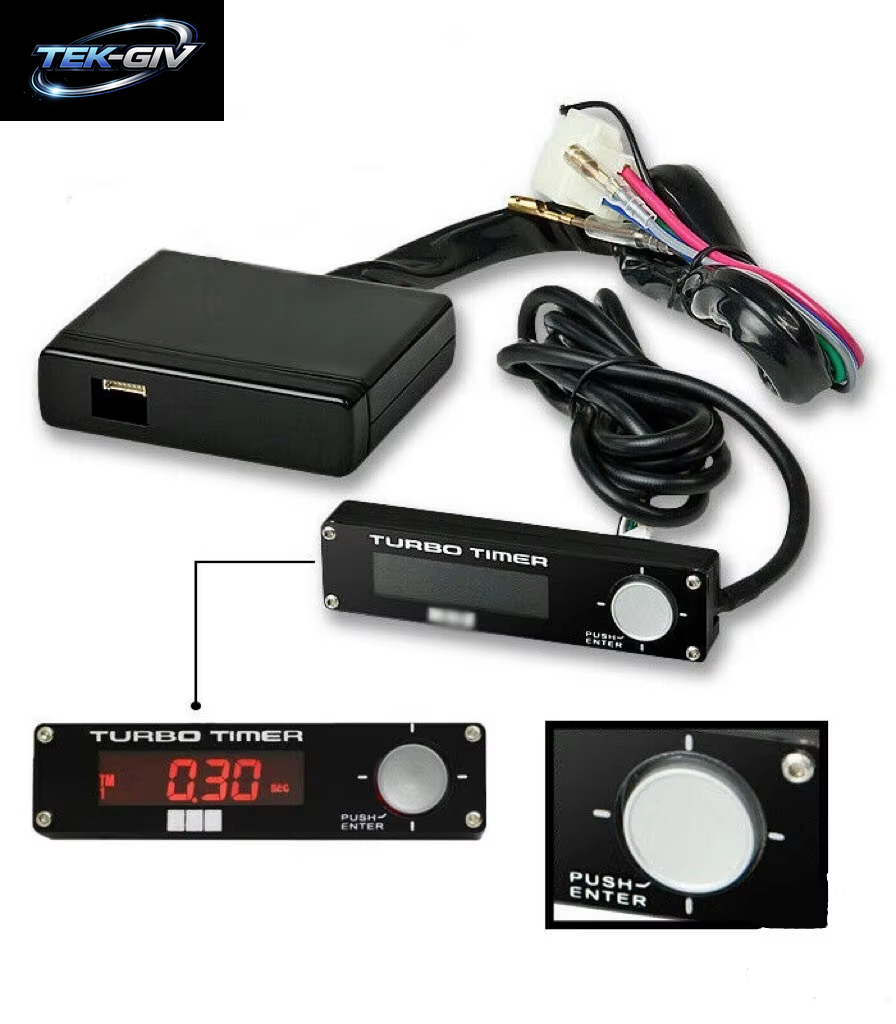 Typ 0, Rennwagen-Turbo-Timer, Weiß/Rot/Blau, Digitale Led-Anzeige 41001-AK009 Mit Logo